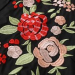 2016 autumn dress Women's embroidery black shirt dress