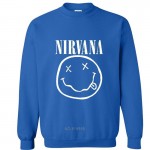 2016 autumn winter Hoodies Sweatshirts men Hoodies Hip Hop nirvana smile face letters printed Grey black Hoody Pullover ding