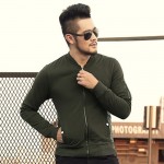 2016 autumn winter new pilots zipper jacket coat man slim casual fashion brand sweatshirts men army green zipper Military jacket