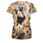 2016 cute cat design american apparel Plus size couple clothes 3D printed harajuku t shirt women punk rock camisetas y tops