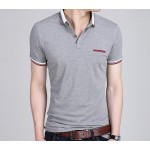 2016 fashion new design solid color men's short sleeve polo shirt slim shirt for men tee tops