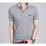 2016 fashion new design solid color men's short sleeve polo shirt slim shirt for men tee tops