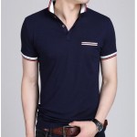 2016 fashion new design solid color men's short sleeve polo shirt slim shirt for men tee tops