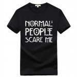 2016 fashion normal people scare me streetwear hip hop funny t shirts Men T-Shirt Tops Tees  brand slim mma pp yezzus