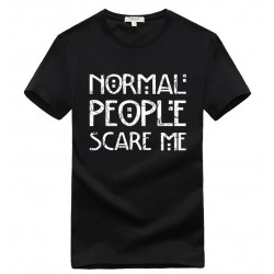 2016 fashion normal people scare me streetwear hip hop funny t shirts Men T-Shirt Tops Tees  brand slim mma pp yezzus