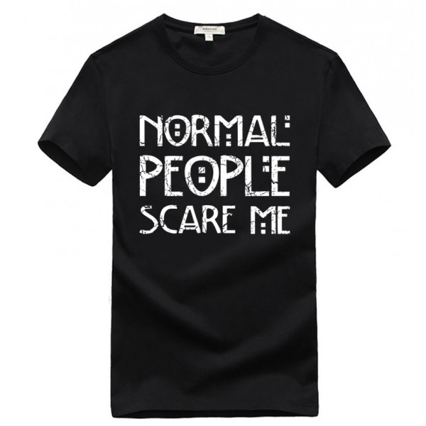 2016 fashion normal people scare me streetwear hip hop funny t shirts Men T-Shirt Tops Tees  brand slim mma pp yezzus