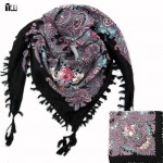 2016 hot sale new fashion woman Scarf square scarves short tassel floral printed Women Wraps Winter lady shawls free shipping-03