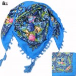 2016 hot sale new fashion woman Scarf square scarves short tassel floral printed Women Wraps Winter lady shawls free shipping-03