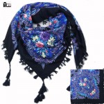 2016 hot sale new fashion woman Scarf square scarves short tassel floral printed Women Wraps Winter lady shawls free shipping-03
