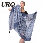 2016 large Soft Viscose Scarf with Tassels Floral Print for Women Bohemian Style Summer bufandas cachecol V9A18544