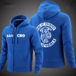 2016 new SOA Sons of anarchy sweatshirt samcro cashmere zip cardigan jacket zipper loose cotton men's Hoodies Sweatshirts