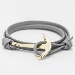 2016 new hand woven leather anchor bracelet with male and female charm bracelet jewelry bracelet Male Bracelet Pulseras