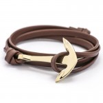 2016 new hand woven leather anchor bracelet with male and female charm bracelet jewelry bracelet Male Bracelet Pulseras