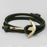 2016 new hand woven leather anchor bracelet with male and female charm bracelet jewelry bracelet Male Bracelet Pulseras