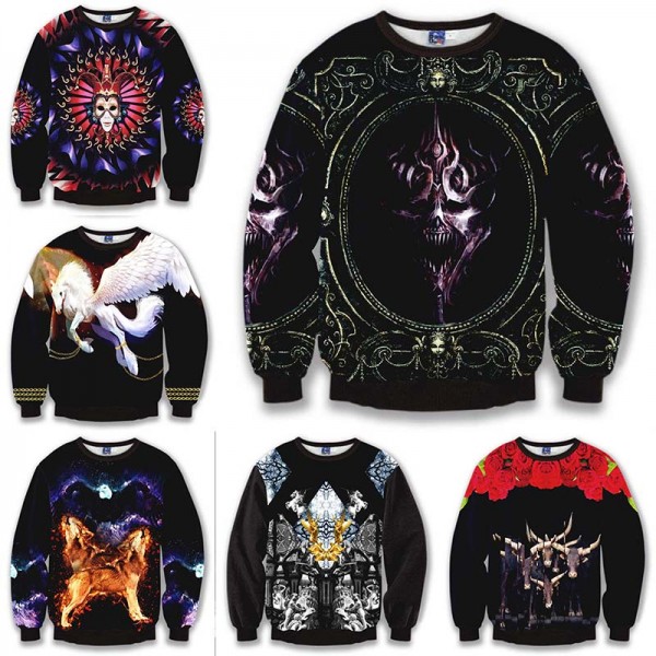 2016 new harajuku men/women sweatshirts 3d Bull/dota 2/Unicorn Print hip hop hoodies poleron sudaderas ropa deportiva hombres