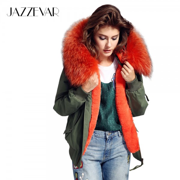 2016 new high fashion street women's winter jacket female worm bomber coat hooded large raccoon fur outerwear good quality