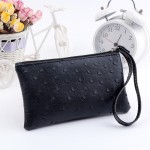 2016 new ostrich grain PU women clutch bag 18 * 10CM phone package change key cases
