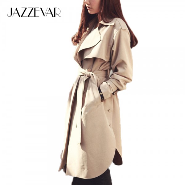 2016 new spring fashion/Casual women's Trench Coat long Outerwear loose clothes for lady good quality C0246