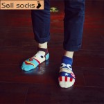 2016 new summer super hero Cartoon  man Casual ankle cotton socks men boat sock slippers harajuku EUR39-44