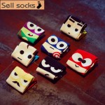 2016 new summer super hero Cartoon  man Casual ankle cotton socks men boat sock slippers harajuku EUR39-44