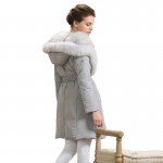 2016 new women down warm velvet  Pleuche show coat jacket parka elegant fashion winter outerwear fox fur collar thick plus size