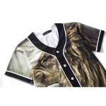 2016 newest high quality hip hop t shirt with animal pirnt lion/cat black white graphic t shirts street wear cool tees tops #025