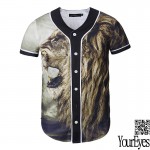 2016 newest high quality hip hop t shirt with animal pirnt lion/cat black white graphic t shirts street wear cool tees tops #025