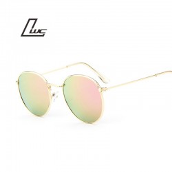 2016 retro round sunglasses women men brand designer sun glasses for women Alloy mirror sunglasses ray female oculos de sol
