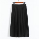 2016 spring all-match chiffon skirt waist fold slim skirt pleated skirt Department summer slim skirt