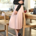 2016 spring all-match chiffon skirt waist fold slim skirt pleated skirt Department summer slim skirt