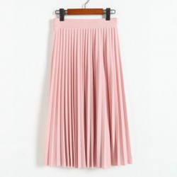 2016 spring all-match chiffon skirt waist fold slim skirt pleated skirt Department summer slim skirt