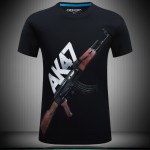 2016 summer Brand Casual Men's animal T-Shirt AK47/Pistol /bear / wolf 3D Printed T-Shirts Men Funny tee shirt Plus Size S-6XL