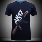2016 summer Brand Casual Men's animal T-Shirt AK47/Pistol /bear / wolf 3D Printed T-Shirts Men Funny tee shirt Plus Size S-6XL