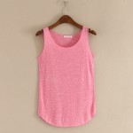 2016 summer Fitness Tank Top New T Shirt Plus Size Loose Model Women T-shirt Cotton O-neck Slim Tops Fashion Woman Clothes