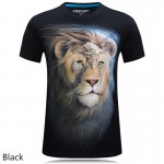 2016 summer Men's brand clothing O-Neck short sleeve animal T-shirt gas monkey/lion 3D Digital Printed T shirt Homme large size