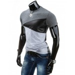 2016 this is me Summer Men T Shirt Casual Patchwork leather Cotton Tee Shirt Men Short Sleeve Slim Fit T-Shirt Men O-Neck Tees 