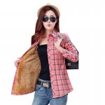 2016 warm winter coat female  thick velvet shirt plaid long-sleeved shirt  comfortable winter fashion cotton shirt women 20color