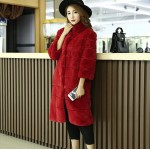 2016 winter new women's long section of the vertical stitching collar Rex fur fur grass fur coat