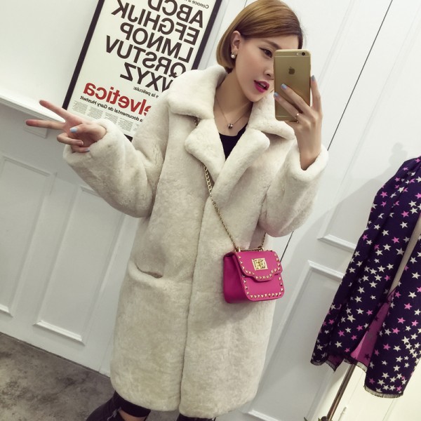 2016 winter women lamb fur coat