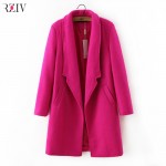 2016 women winter autumn jacket long women coat slim suit collar long style soild woolen coat female jacket