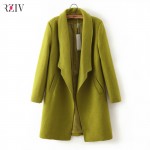 2016 women winter autumn jacket long women coat slim suit collar long style soild woolen coat female jacket