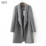 2016 women winter autumn jacket long women coat slim suit collar long style soild woolen coat female jacket