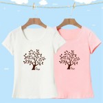 2016Hip Hop Cotton Women Tshirts O Neck Tree Printed Female T-shirt Short Sleeve Slim Fit Popular Girls Tees Tops Clothes HH042