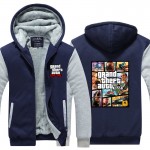 2016New Arrival GRAND THEFT AUTO V GTA Winter Men Hoodies Fleece Thick Jackets Sweatshirt Plus size