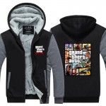 2016New Arrival GRAND THEFT AUTO V GTA Winter Men Hoodies Fleece Thick Jackets Sweatshirt Plus size