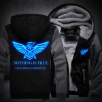 2016New Winter Fashion Luminous pattern Assassin Creed Hoodie Zipper Sweatshirt Ticken Cool Hoodies Men USA EU size Plus size