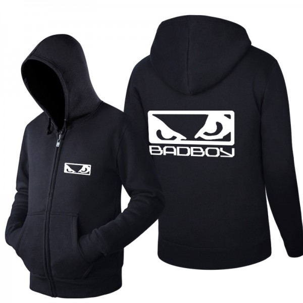 2016Spring and Autumn  Long Sleeves Hoodies Fleece MMA Badboy Bad Boy Zipper printing Casual Sweatshirts