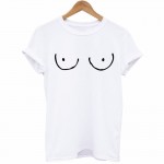 2017   New T-shirt Women Breast Tit Emoji Printed Short  For Female Top Harajuku T  Shirt  Plus Size Couples Clothes