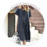 2017  women summer dress sexy Casual party  prom club cocktail boho beach bodycon Cotton Linen Plus Size Mini Dress L014