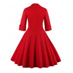 2017 50s Vintage Christmas Dress for Women Elegant Autumn Patchwork Dress Casual Evening Party Swing Plus Size Dress Vestidos